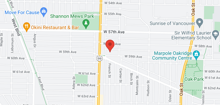map of 1453 W 59TH AVENUE